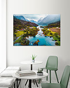 Obraz Pohľad z dronu na jazero 1959